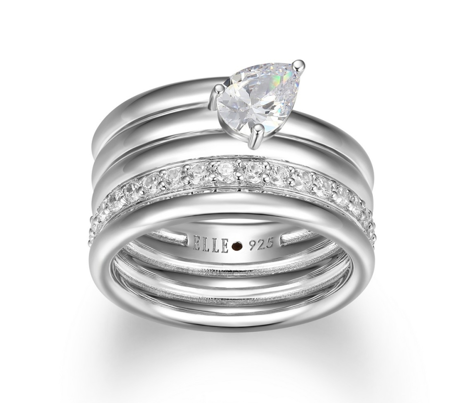 BAGUE ELLE 4 TOURS EN ARGENT RHODIÉ SERTIE DE CUBIQUES ZIRCONIAS - PJ R4LAJN00AG - ELLE BAGUE ELLE 4 TOURS EN ARGENT RHODIÉ SERTIE DE CUBIQUES ZIRCONIAS - PJ R4LAJN00AG - ELLE