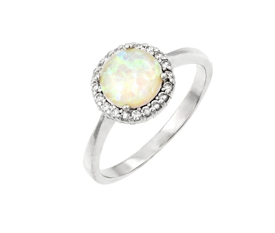BAGUE EN ARGENT RHODIÉ SERTIE D'UNE OPALE SYNTHÉTIQUE ET DE CUBIQUES ZIRCONIAS - SP STR00990 - BIJOUX D'IMPORTATION BAGUE EN ARGENT RHODIÉ SERTIE D'UNE OPALE SYNTHÉTIQUE ET DE CUBIQUES ZIRCONIAS - SP STR00990 - BIJOUX D'IMPORTATION
