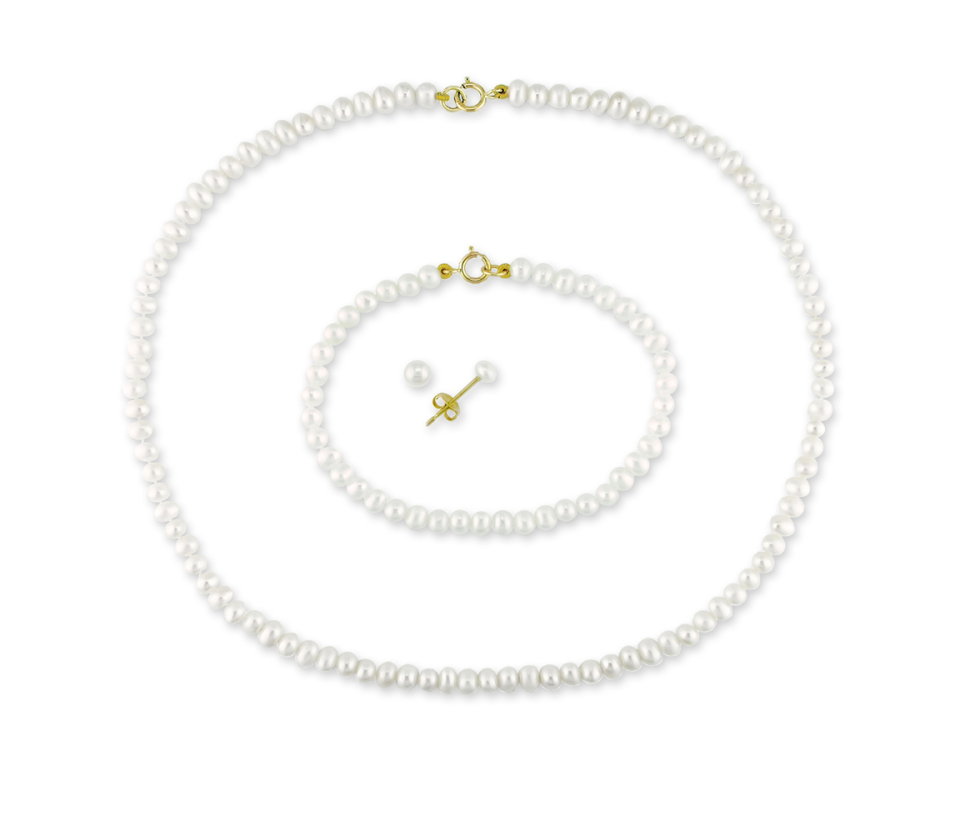 ENSEMBLE COLLIER, BRACELET ET BOUCLES EN OR JAUNE SERTIS DE PERLES D'EAU DOUCE - DM S110/14 - PERLE D'IMPORTATION ENSEMBLE COLLIER, BRACELET ET BOUCLES EN OR JAUNE SERTIS DE PERLES D'EAU DOUCE - DM S110/14 - PERLE D'IMPORTATION