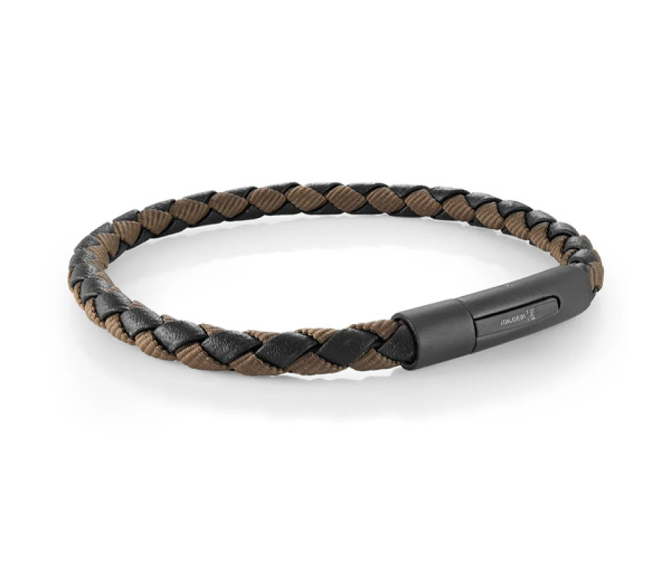 BRACELET EN ACIER/PVD NOIR, NYLON ET CUIR TRESSÉ - IG SLB637 - ITALGEM BRACELET EN ACIER/PVD NOIR, NYLON ET CUIR TRESSÉ - IG SLB637 - ITALGEM