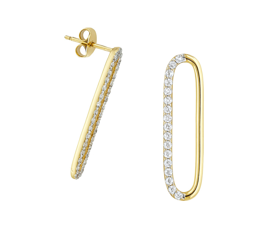 BOUCLES PAPERCLIP EN OR JAUNE SERTIES DE CUBIQUES ZIRCONIAS - S BOU21 - BIJOUX D'IMPORTATION BOUCLES PAPERCLIP EN OR JAUNE SERTIES DE CUBIQUES ZIRCONIAS - S BOU21 - BIJOUX D'IMPORTATION