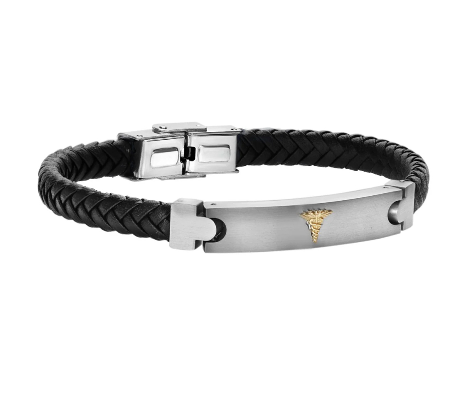 BRACELET MÉDICAL CUIR/ACIER BRACELET MÉDICAL CUIR/ACIER
