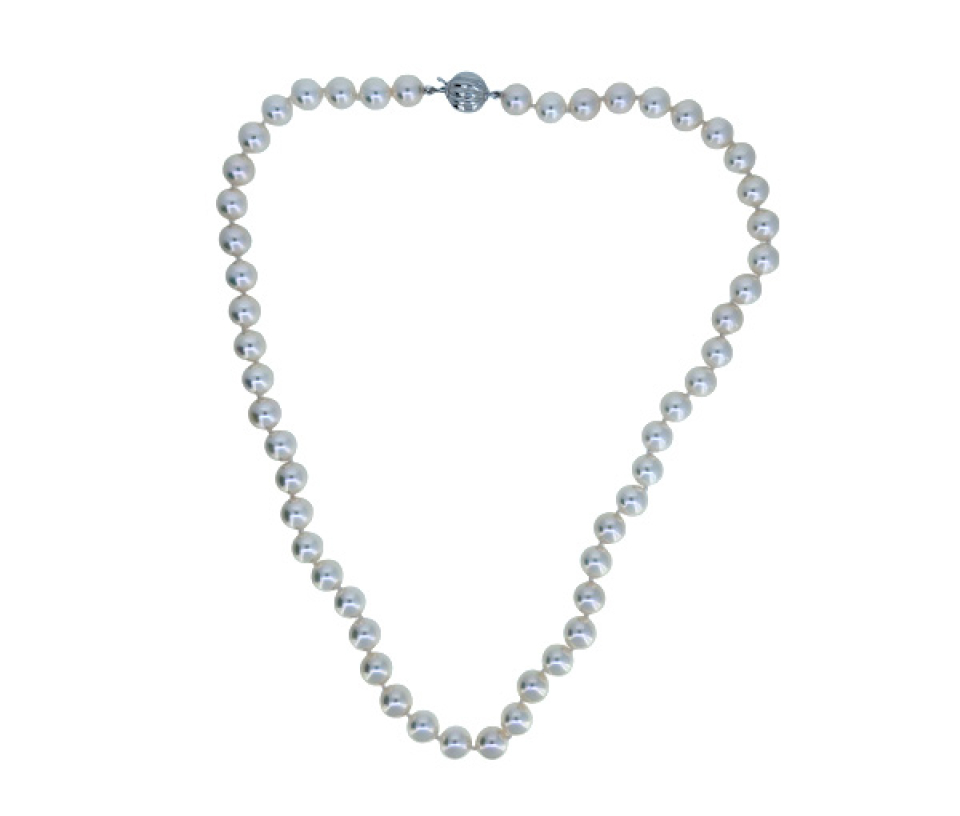 COLLIER EN OR BLANC SERTI DE PERLES DE CULTURE AKOYA - CG N376W18 - PERLE D'IMPORTATION COLLIER EN OR BLANC SERTI DE PERLES DE CULTURE AKOYA - CG N376W18 - PERLE D'IMPORTATION