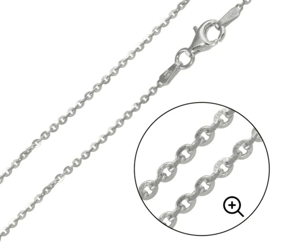 CHAINE EN ARGENT RHODIE À MAILLE BRILLANTINA (ROLO TAILLÉE DIAMANT) - SP CH277RH20 - BIJOUX D'IMPORTATION CHAINE EN ARGENT RHODIE À MAILLE BRILLANTINA (ROLO TAILLÉE DIAMANT) - SP CH277RH20 - BIJOUX D'IMPORTATION