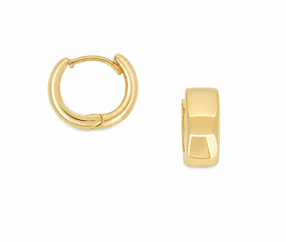 BOUCLES HUGGIES EN OR JAUNE UNIES BOUCLES HUGGIES EN OR JAUNE UNIES
