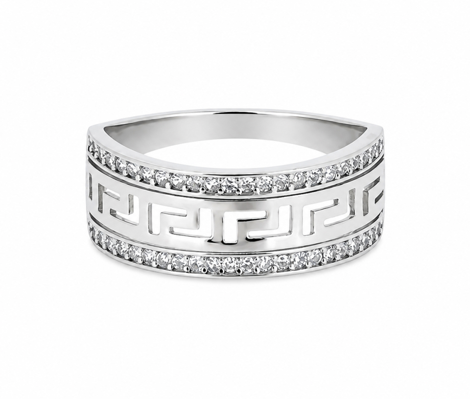BAGUE À MOTIF GREC AVEC CZ BAGUE À MOTIF GREC AVEC CZ