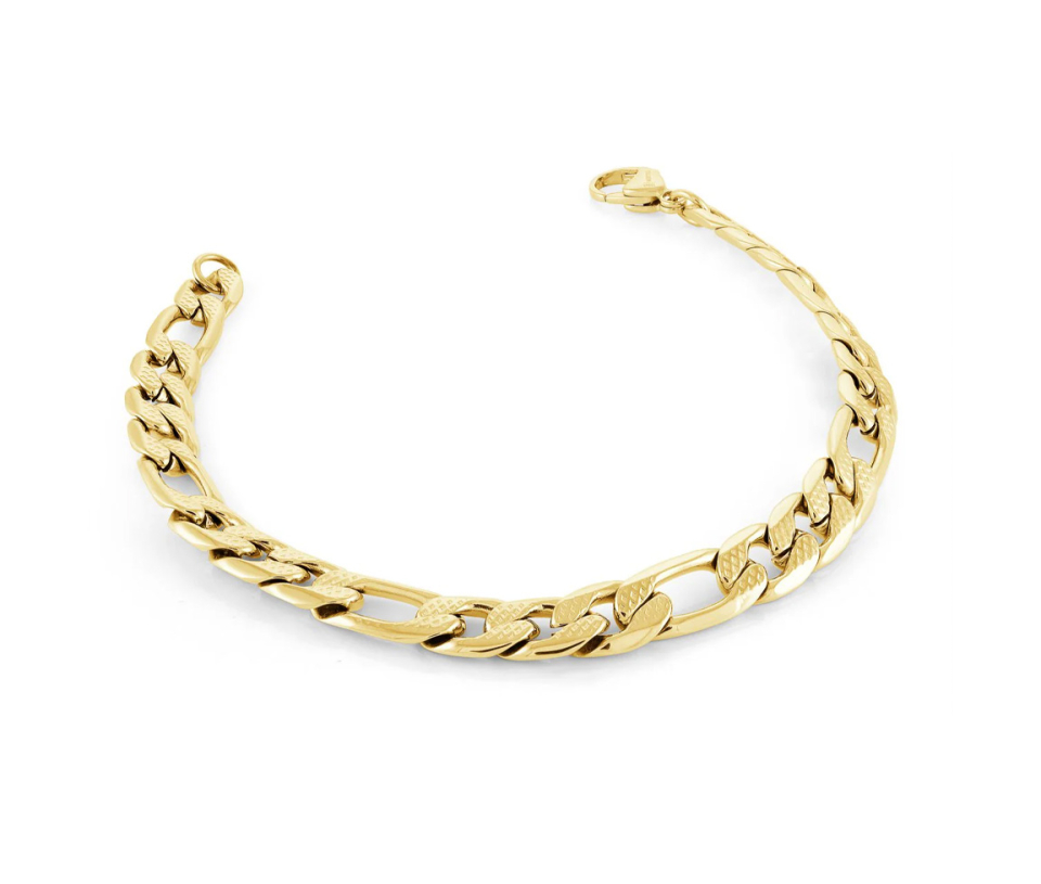 BRACELET EN ACIER/PVD OR À MAILLE FIGARO - IG SMB503 - ITALGEM BRACELET EN ACIER/PVD OR À MAILLE FIGARO - IG SMB503 - ITALGEM
