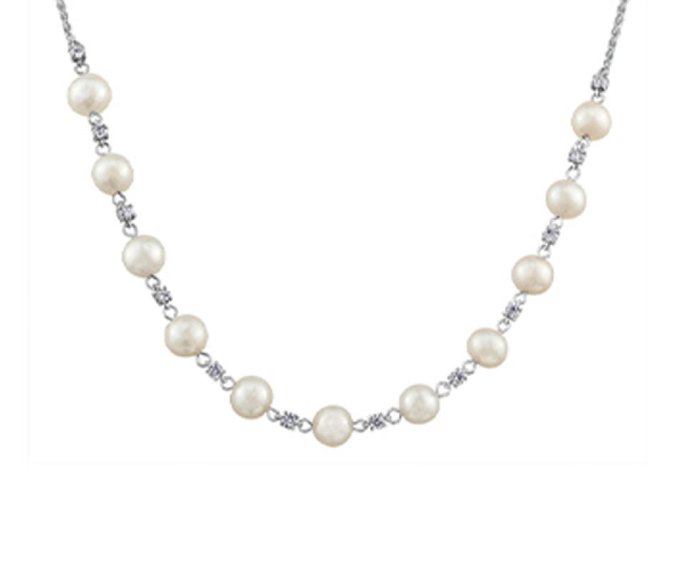 COLLIER EN OR 14K BLANC SERTI DE PERLES D'EAU DOUCE ET DE DIAMANTS CANADIENS - CR ML914WPEA - BIJOUX CANADIEN COLLIER EN OR 14K BLANC SERTI DE PERLES D'EAU DOUCE ET DE DIAMANTS CANADIENS - CR ML914WPEA - BIJOUX CANADIEN