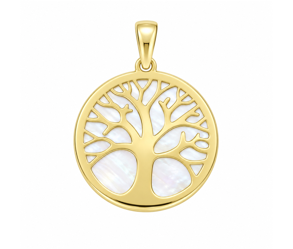 PENDENTIF ARBRE DE VIE AVEC NACRE BLANCHE PENDENTIF ARBRE DE VIE AVEC NACRE BLANCHE