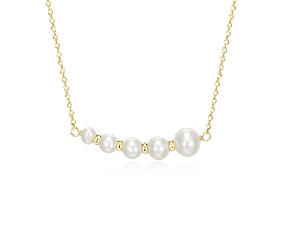 COLLIER EN ARGENT/PVD OR SERI DE 5 PERLES GRADUÉES - PJ 30ABQY4544 - REIGN COLLIER EN ARGENT/PVD OR SERI DE 5 PERLES GRADUÉES - PJ 30ABQY4544 - REIGN