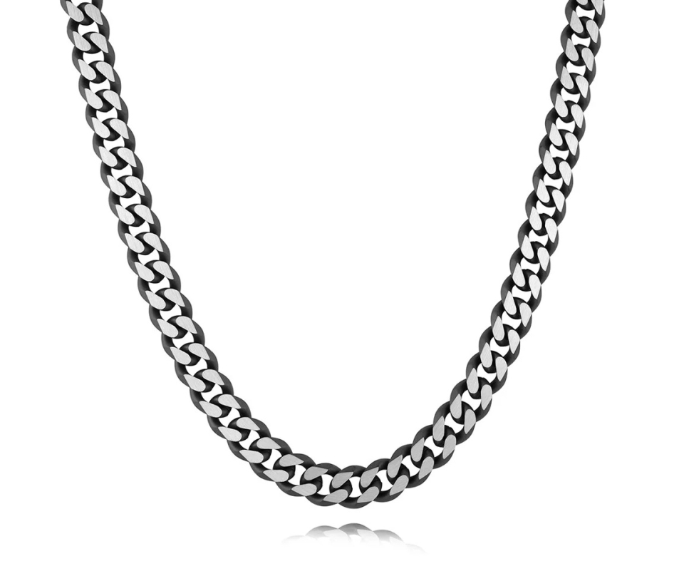 CHAINE EN ACIER/PVD NOIR 2 TONS À MAILLE GOURMETTE - IG SBWN10 - ITALGEM CHAINE EN ACIER/PVD NOIR 2 TONS À MAILLE GOURMETTE - IG SBWN10 - ITALGEM