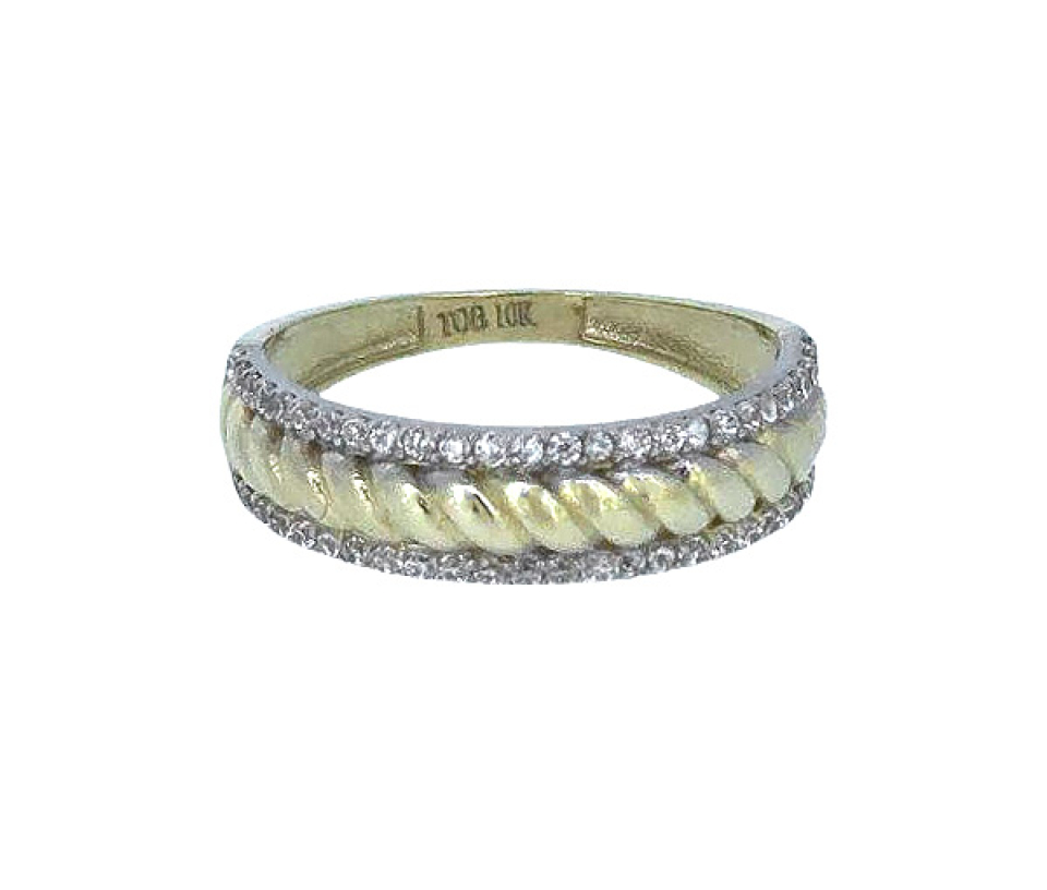 BAGUE EN OR TORSADÉE SERTIE DE CUBIQUES ZIRCONIAS - S BD15 - BIJOUX D'IMPORTATION BAGUE EN OR TORSADÉE SERTIE DE CUBIQUES ZIRCONIAS - S BD15 - BIJOUX D'IMPORTATION