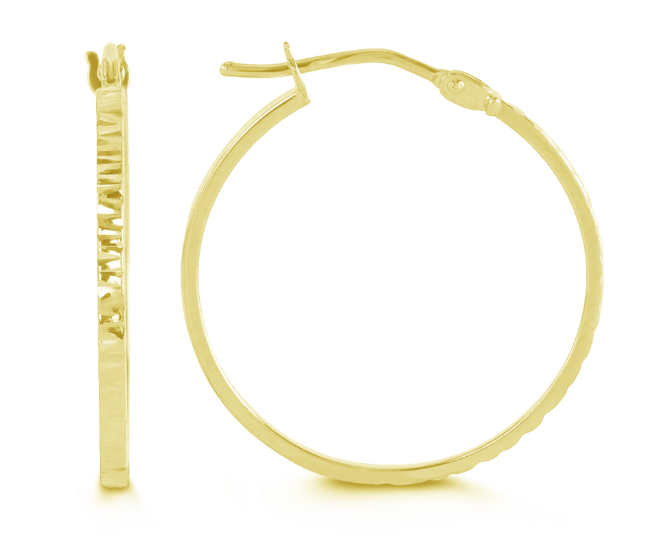 BOUCLES ANNEAUX EN OR 10K TAILLÉES DIAMANT - SY 1040D - BIJOUX D'IMPORTATION BOUCLES ANNEAUX EN OR 10K TAILLÉES DIAMANT - SY 1040D - BIJOUX D'IMPORTATION