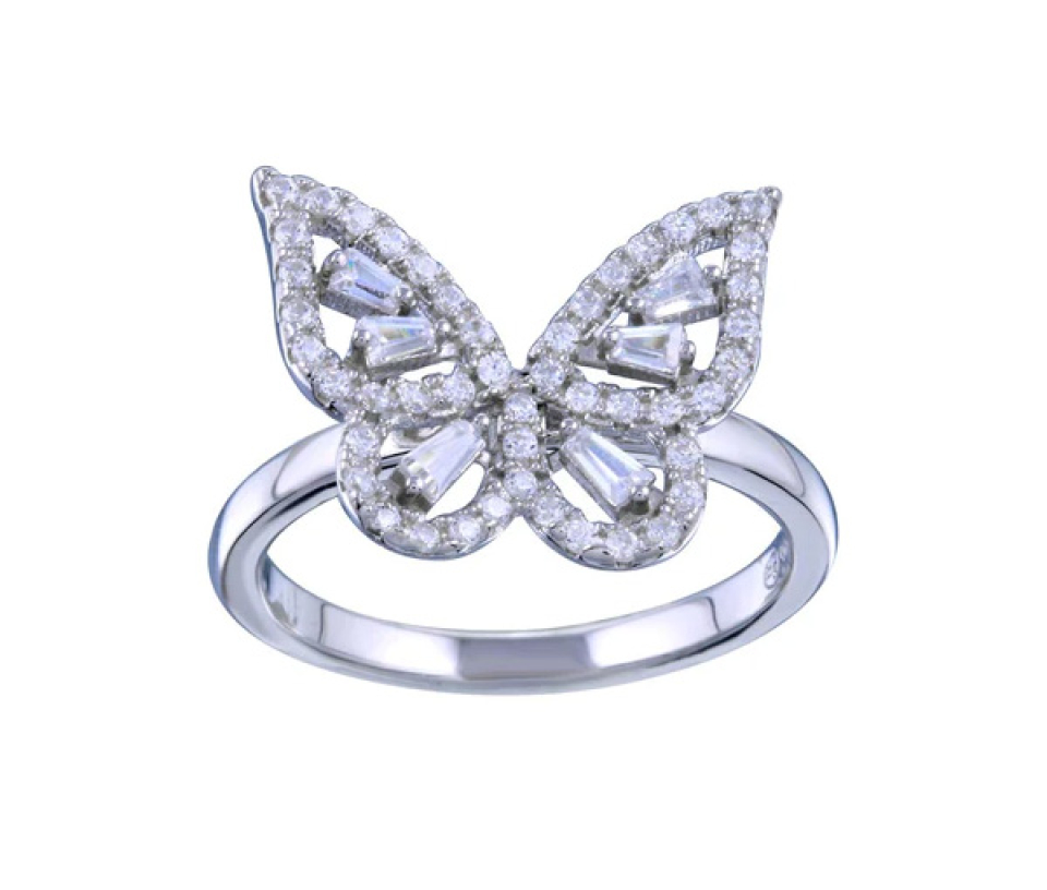 BAGUE PAPILLON EN ARGENT RHODIÉ SERTIE DE CUBIQUES ZIRCONIAS - SP BGR01340/7 - BIJOUX D'IMPORTATION BAGUE PAPILLON EN ARGENT RHODIÉ SERTIE DE CUBIQUES ZIRCONIAS - SP BGR01340/7 - BIJOUX D'IMPORTATION