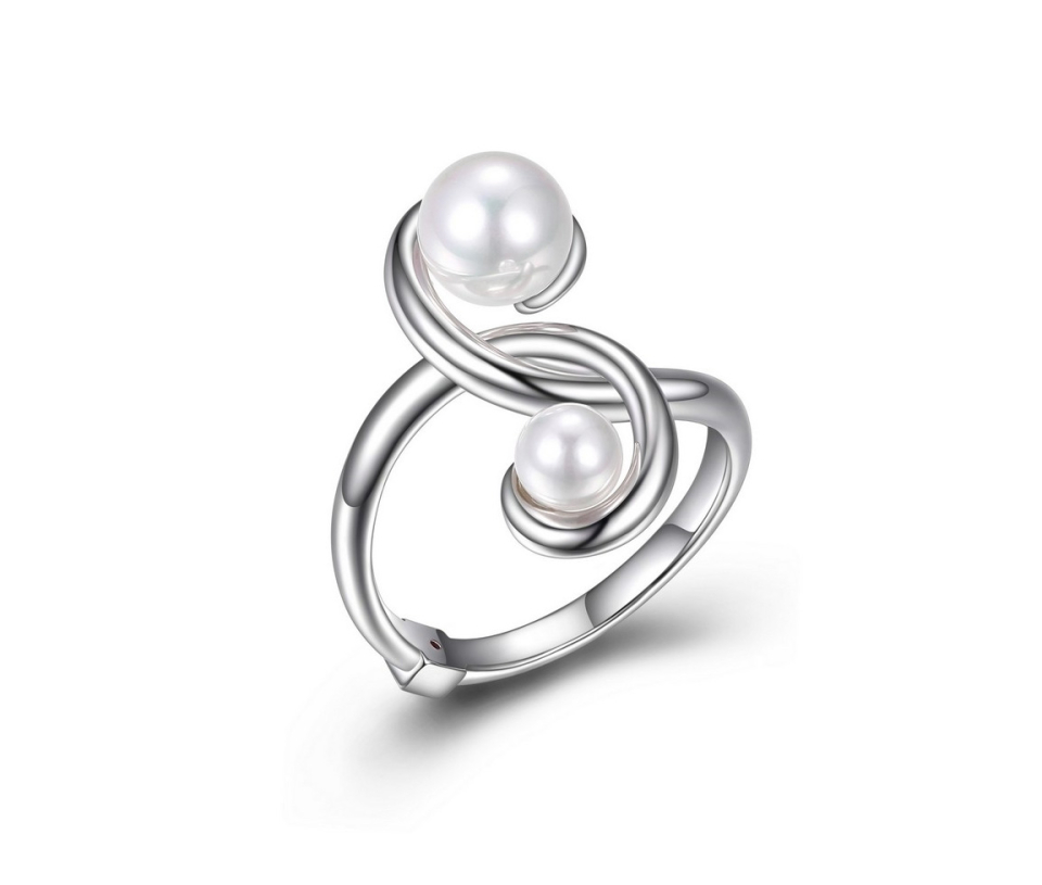 BAGUE AVEC 2 PERLES SYNTHÉTIQUES BAGUE AVEC 2 PERLES SYNTHÉTIQUES