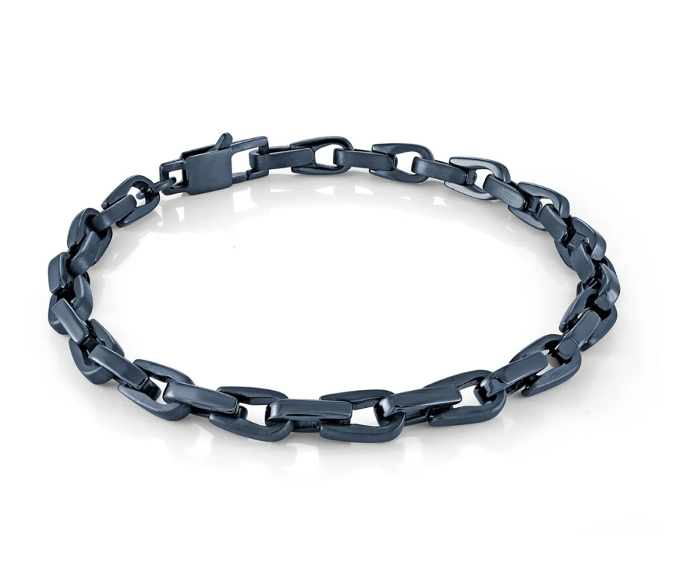 BRACELET EN ACIER/PVD BLEU À MAILLE ROLO FER À CHEVAL - IG SMB715/8.5 - ITALGEM BRACELET EN ACIER/PVD BLEU À MAILLE ROLO FER À CHEVAL - IG SMB715/8.5 - ITALGEM