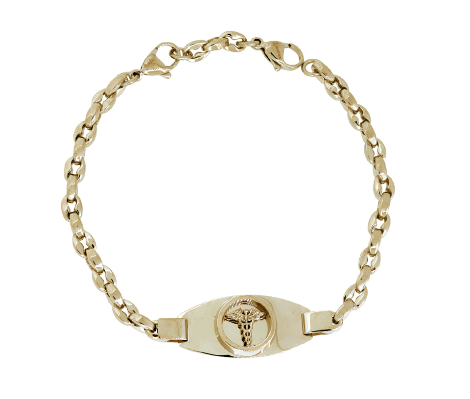 BRACELET MÉDICAL EN ACIER/PVD OR À MAILLE ROLO - IG SMAB57 - ITALGEM BRACELET MÉDICAL EN ACIER/PVD OR À MAILLE ROLO - IG SMAB57 - ITALGEM