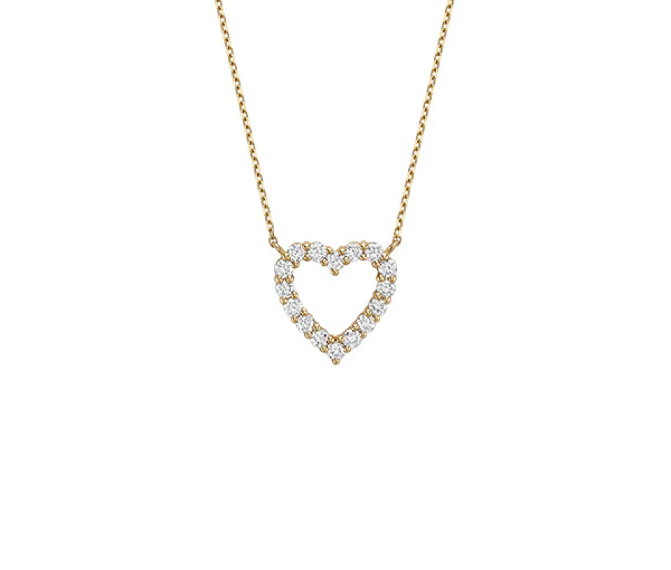 COLLIER COEUR AJOURÉ EN OR SERTI DE DIAMANTS - BR 0804HT40Y - Bijoux d'importation COLLIER COEUR AJOURÉ EN OR SERTI DE DIAMANTS - BR 0804HT40Y - Bijoux d'importation