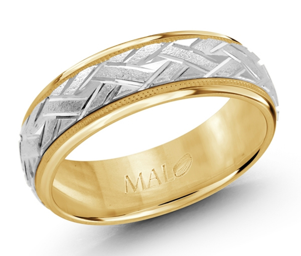 JONC AU TRAVAIL CISELÉ AVEC EFFET TRESSÉ ET MILLEGRAIN - ML FT045/7YW - MALO  JONC AU TRAVAIL CISELÉ AVEC EFFET TRESSÉ ET MILLEGRAIN - ML FT045/7YW - MALO