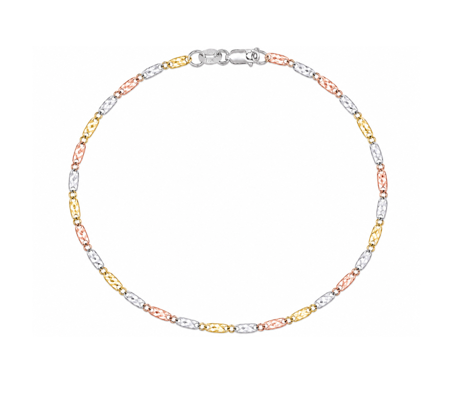 BRACELET EN OR À MAILLE PLAQUES TAILLÉES DIAMANT BRACELET EN OR À MAILLE PLAQUES TAILLÉES DIAMANT
