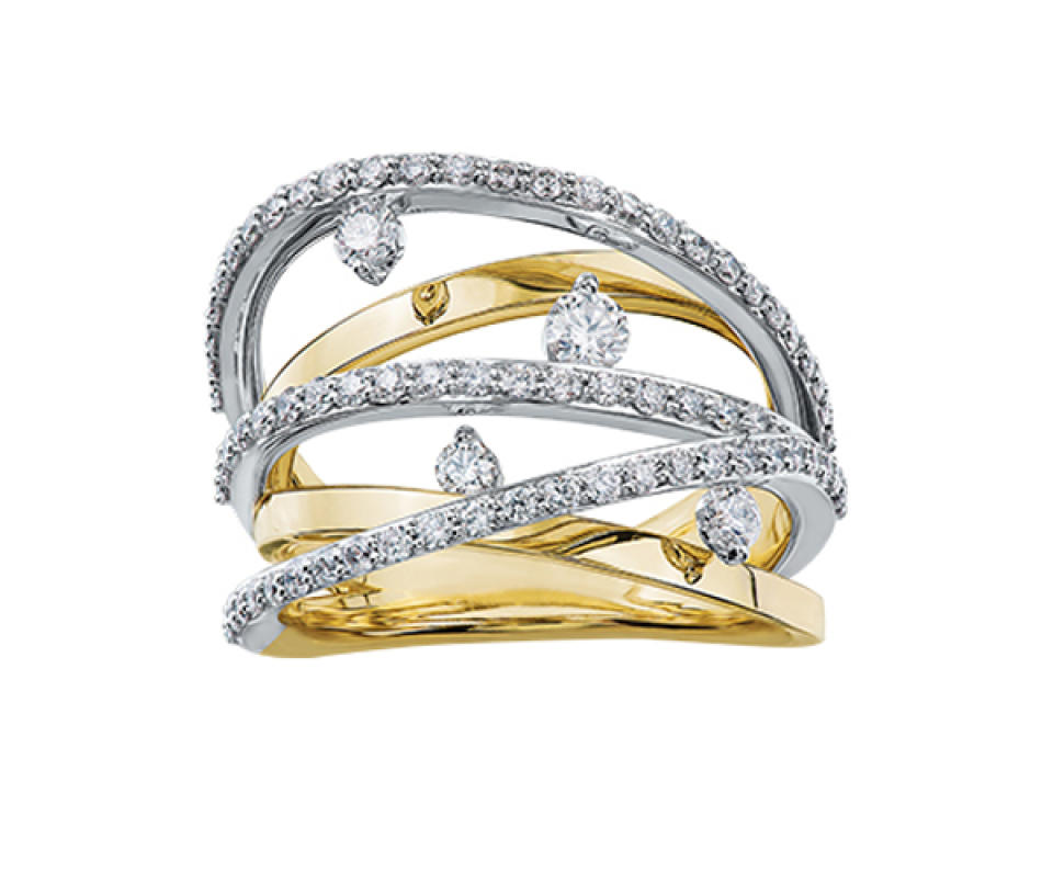 BAGUE EN OR 10K SERTIE DE DIAMANTS CANADIENS ET DE DIAMANTS - CR AM264Y - DIAMANT CANADIEN BAGUE EN OR 10K SERTIE DE DIAMANTS CANADIENS ET DE DIAMANTS - CR AM264Y - DIAMANT CANADIEN