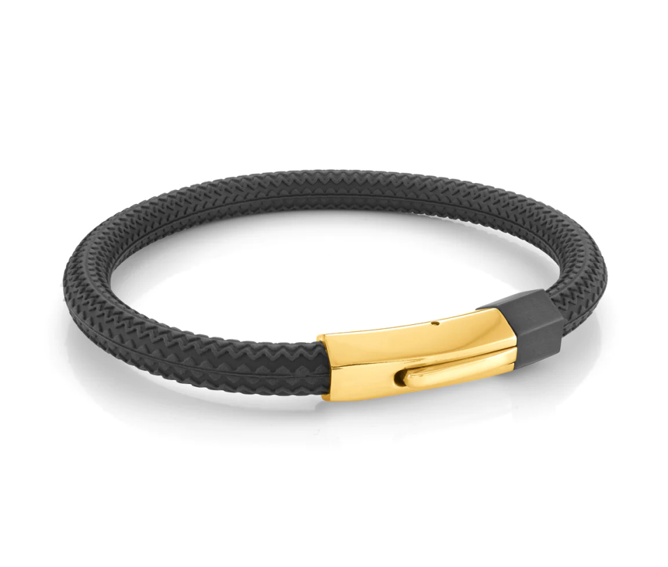 BRACELET EN CAOUTCHOUC À MOTIF PNEU AVEC FERMOIR EN ACIER - IG SBR15/7.5 - ITALGEM BRACELET EN CAOUTCHOUC À MOTIF PNEU AVEC FERMOIR EN ACIER - IG SBR15/7.5 - ITALGEM