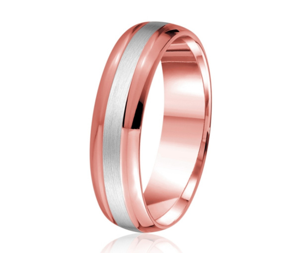 JONC EN OR OU PLATINE AVEC MOTIF SATINÉ AU CENTRE - ML GH842PW14 - MALO JONC EN OR OU PLATINE AVEC MOTIF SATINÉ AU CENTRE - ML GH842PW14 - MALO