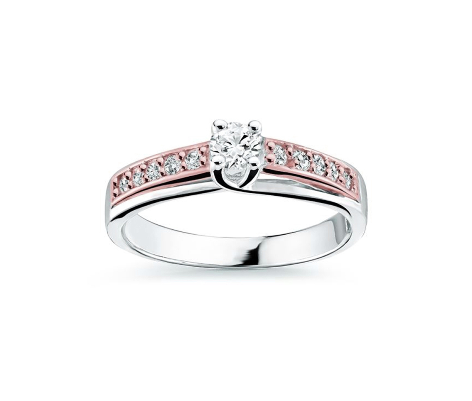 BAGUE EN OR 14K 2 TONS SERTIE DE DIAMANTS - ML FDC115AWP - MALO  BAGUE EN OR 14K 2 TONS SERTIE DE DIAMANTS - ML FDC115AWP - MALO