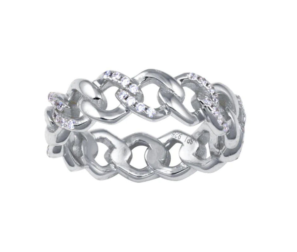 JONC EN ARGENT RHODIÉ STYLE CHAINETTE SERTI DE CUBIQUE ZIRCONIA - SP STR01129W5 - BIJOUX D'IMPORTATION JONC EN ARGENT RHODIÉ STYLE CHAINETTE SERTI DE CUBIQUE ZIRCONIA - SP STR01129W5 - BIJOUX D'IMPORTATION