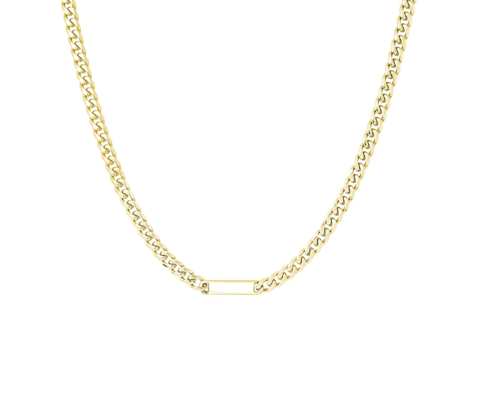 CHAINE GOURMETTE AVEC 1 À 5 PLAQUES EN ACIER/PVD OR - IG SYN8/N1 - ITALGEM CHAINE GOURMETTE AVEC 1 À 5 PLAQUES EN ACIER/PVD OR - IG SYN8/N1 - ITALGEM