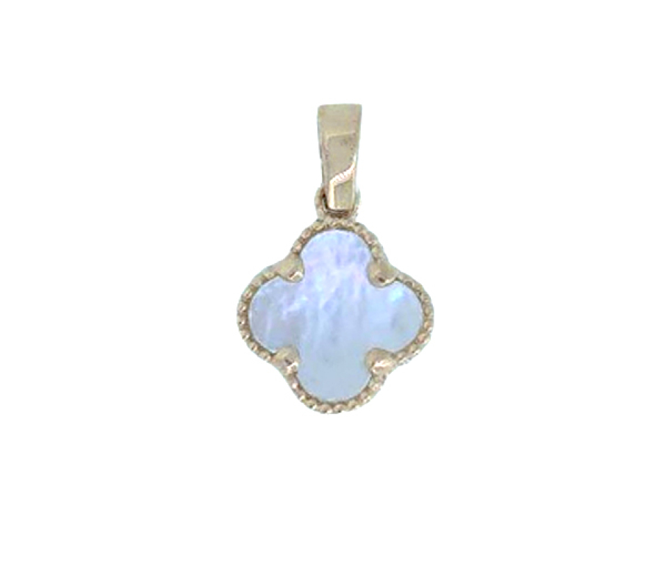 PENDENTIF TRÈFLE EN OR SERTI DE NACRE DE PERLE - MB TREPENA13 - BIJOUX D'IMPORTATION PENDENTIF TRÈFLE EN OR SERTI DE NACRE DE PERLE - MB TREPENA13 - BIJOUX D'IMPORTATION