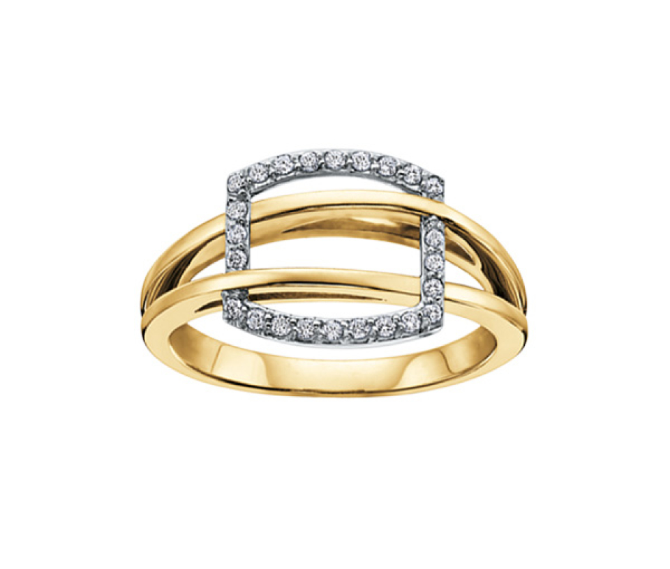 BAGUE EN OR 10K 2 TONS SERTIE DE DIAMANTS - CR DD2149Y - BIJOUX CANADIEN BAGUE EN OR 10K 2 TONS SERTIE DE DIAMANTS - CR DD2149Y - BIJOUX CANADIEN