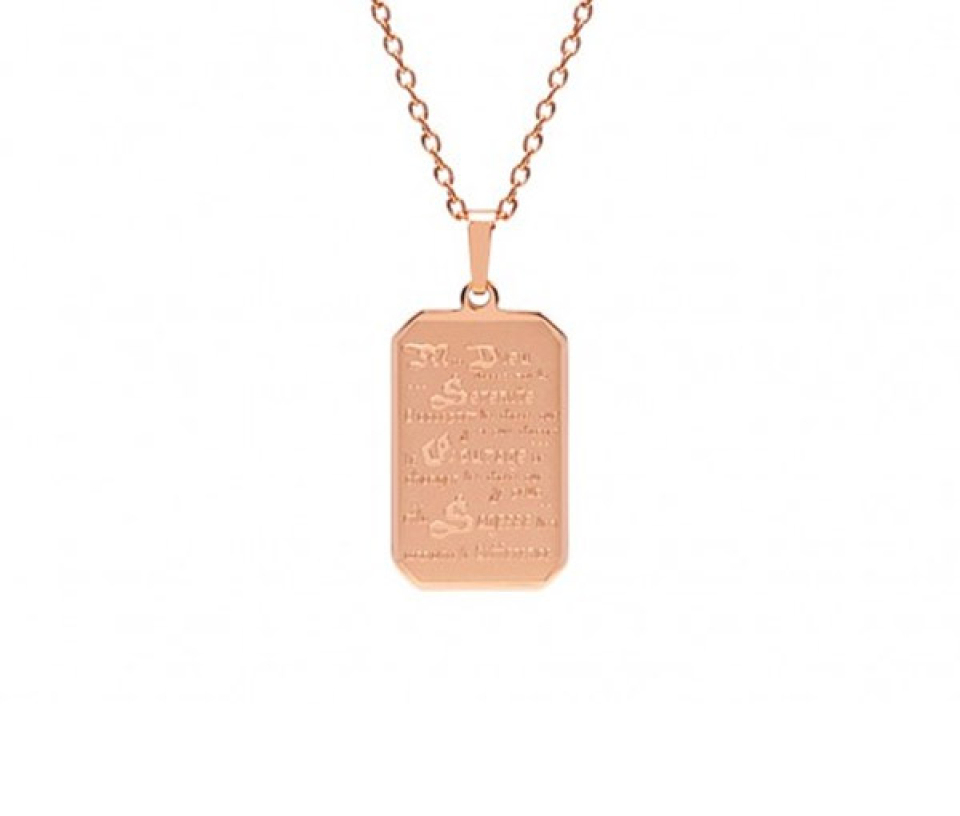 PENDENTIF PRIÈRE DE SÉRINITÉ EN ACIER SUR CHAINE - AZ SSP106R - AREZZO PENDENTIF PRIÈRE DE SÉRINITÉ EN ACIER SUR CHAINE - AZ SSP106R - AREZZO