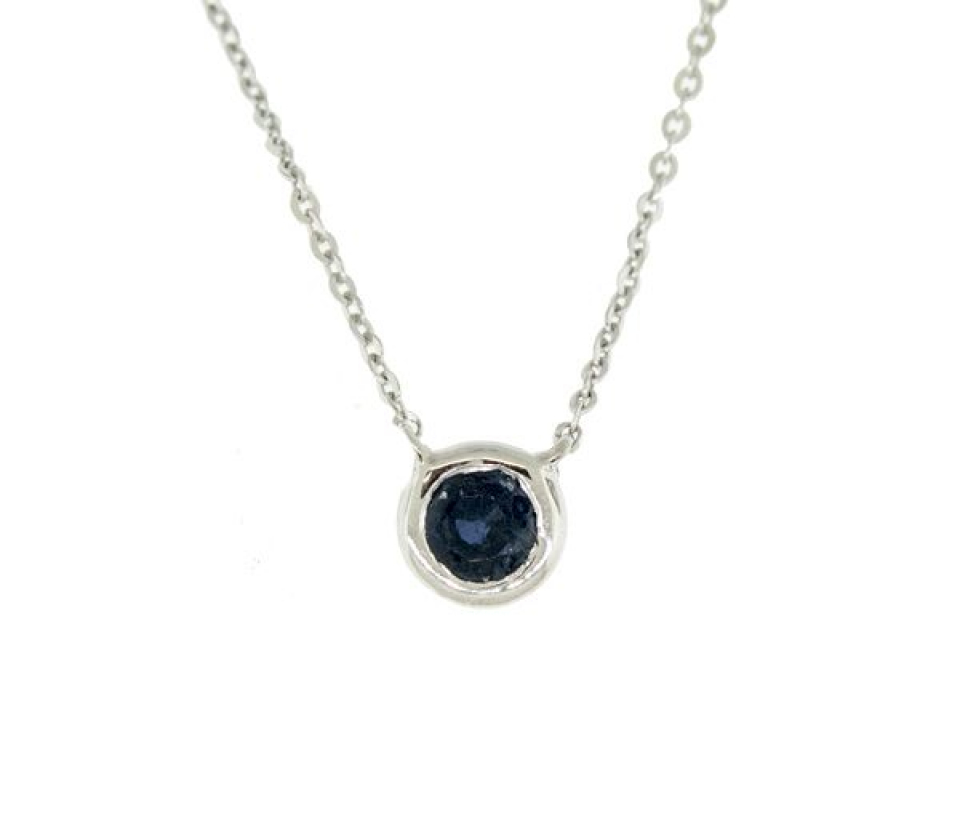 COLLIER 10K BLANC 0,32 CT SAPHIR 18'' - BR 080410BZ25BS - FAIT AU CANADA COLLIER 10K BLANC 0,32 CT SAPHIR 18'' - BR 080410BZ25BS - FAIT AU CANADA