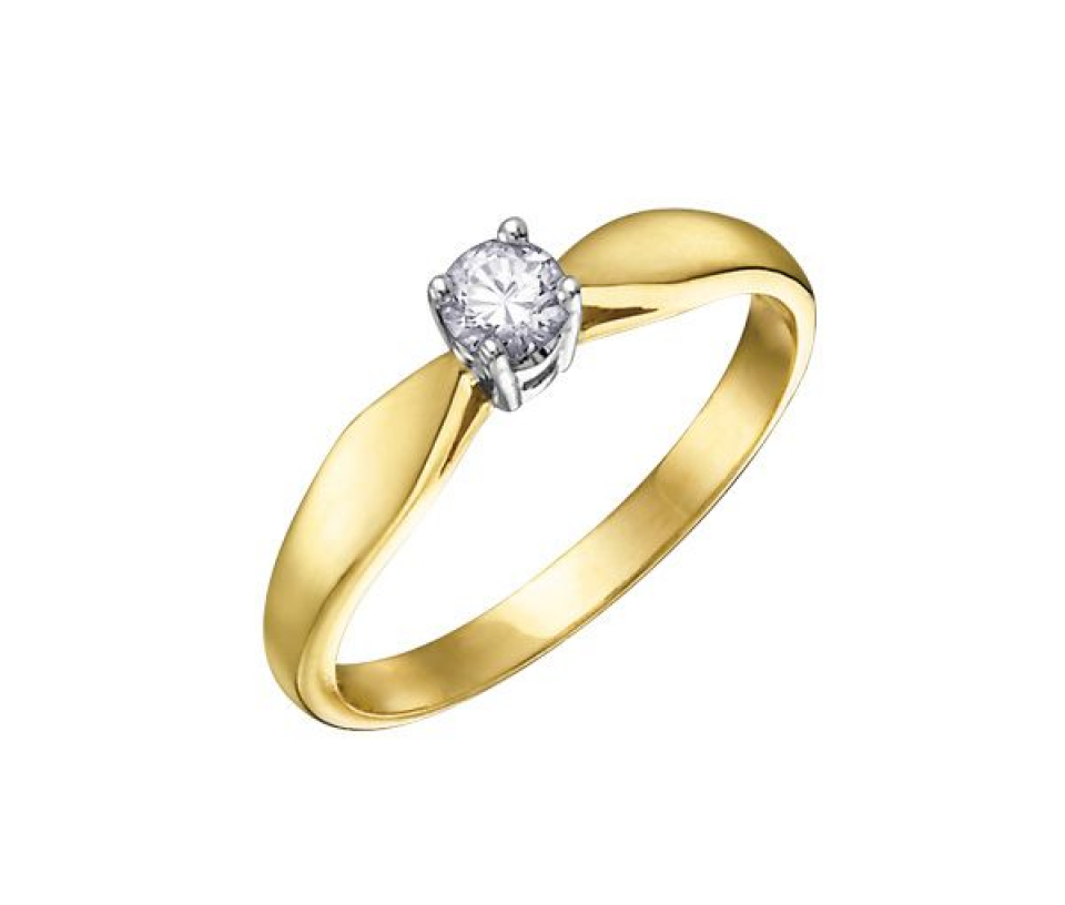 BAGUE SOLITAIRE EN 10K SERTIE D'UN DIAMANT - CR DX100Y08 - BIJOUX CANADIEN BAGUE SOLITAIRE EN 10K SERTIE D'UN DIAMANT - CR DX100Y08 - BIJOUX CANADIEN