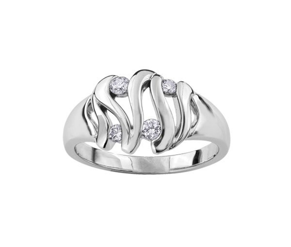 BAGUE EN OR 10K BLANC SERTIE DE DIAMANTS - CR DD2657 - BIJOUX CANADIEN BAGUE EN OR 10K BLANC SERTIE DE DIAMANTS - CR DD2657 - BIJOUX CANADIEN