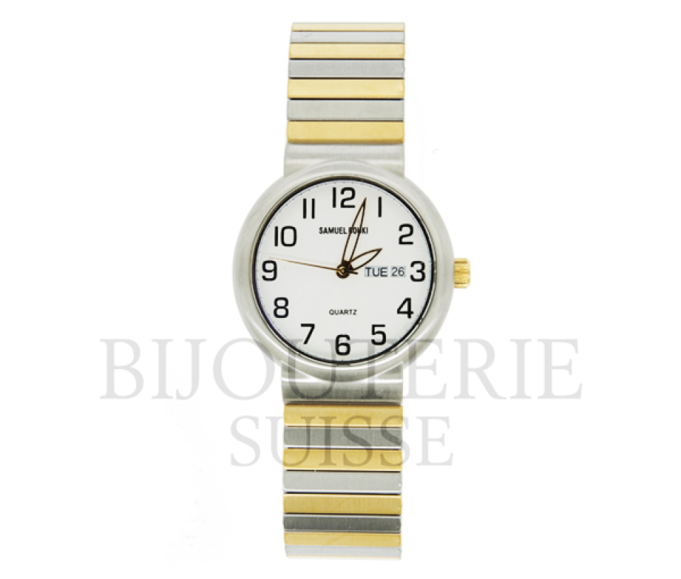 MONTRE SAMUEL BOUKI EN ACIER/PVD OR 2 TONS AVEC BRACELET EXTENSIBLE - DI 2611M - SAMUEL BOUKI MONTRE SAMUEL BOUKI EN ACIER/PVD OR 2 TONS AVEC BRACELET EXTENSIBLE - DI 2611M - SAMUEL BOUKI