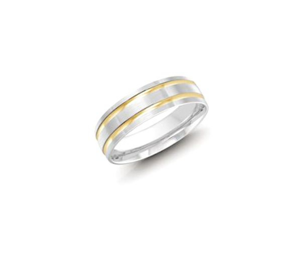 JONC EN OR 10K 2 TONS CONFORT FIT 2 LIGNES - ML JM393/6G - MALO JONC EN OR 10K 2 TONS CONFORT FIT 2 LIGNES - ML JM393/6G - MALO