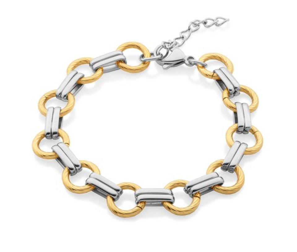 BRACELET ACIER/PVD OR 7+1.25 - PJ T1XC940270 - STEELX BRACELET ACIER/PVD OR 7+1.25 - PJ T1XC940270 - STEELX