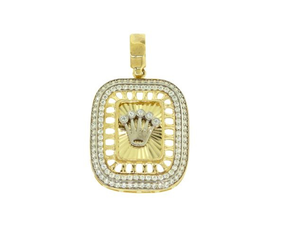PENDENTIF "ROLEX" 10K 2T CZ 24X40MM - S PEN 91 - BIJOUX D'IMPORTATION PENDENTIF "ROLEX" 10K 2T CZ 24X40MM - S PEN 91 - BIJOUX D'IMPORTATION