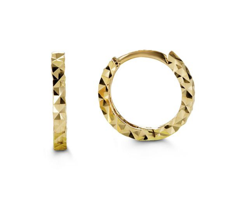 BOUCLES HUGGIES POUR BÉBÉ EN OR TAILLÉES DIAMANT - SY 4017B - BIJOUX D'IMPORTATION BOUCLES HUGGIES POUR BÉBÉ EN OR TAILLÉES DIAMANT - SY 4017B - BIJOUX D'IMPORTATION