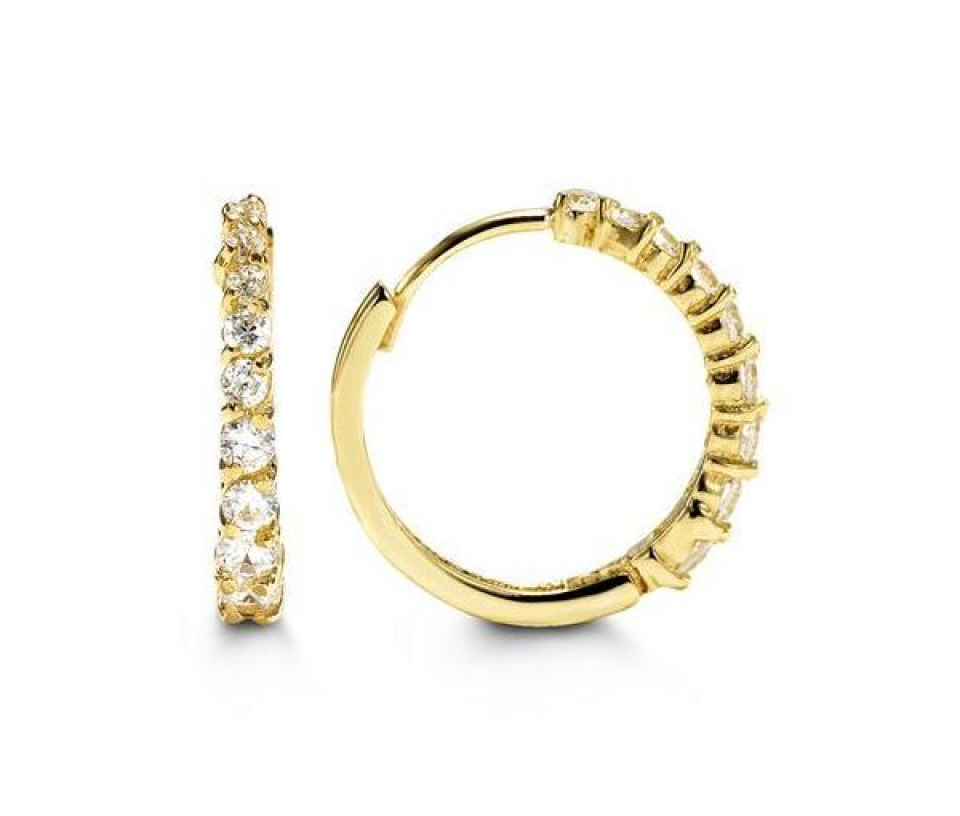 BOUCLES HUGGIES EN OR JAUNE SERTIES DE CUBIQUES ZIRCONIAS - SY 6042 - BIJOUX D'IMPORTATION BOUCLES HUGGIES EN OR JAUNE SERTIES DE CUBIQUES ZIRCONIAS - SY 6042 - BIJOUX D'IMPORTATION