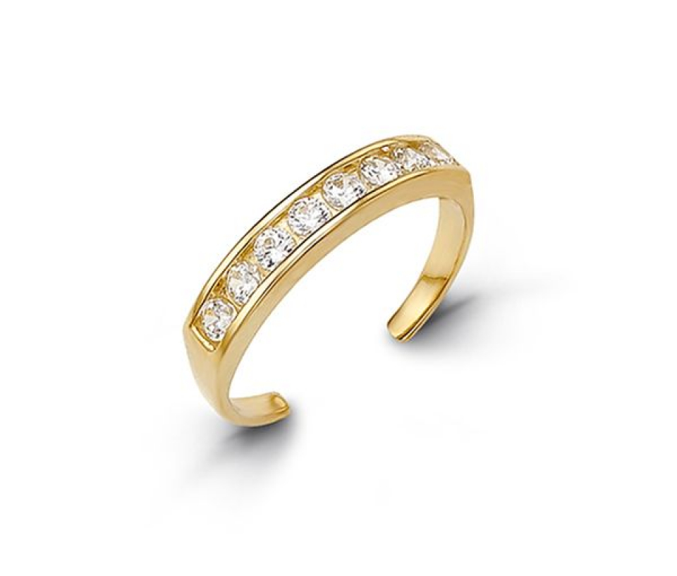 BAGUE D'ORTEIL EN OR SERTIE DE CUBIQUES ZIRCONIAS - SY 7001 - BIJOUX D'IMPORTATION BAGUE D'ORTEIL EN OR SERTIE DE CUBIQUES ZIRCONIAS - SY 7001 - BIJOUX D'IMPORTATION