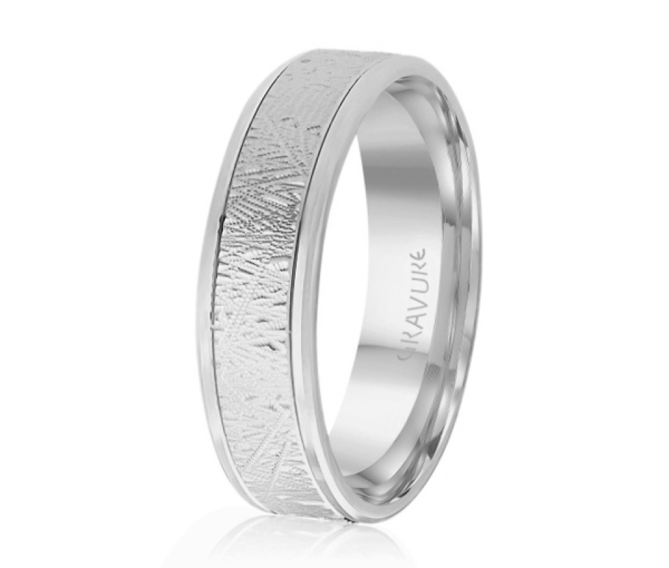 JONC EN OR OU EN PLATINE AVEC MOTIF SCRATCH AU CENTRE - ML GH1571W18 - MALO  JONC EN OR OU EN PLATINE AVEC MOTIF SCRATCH AU CENTRE - ML GH1571W18 - MALO