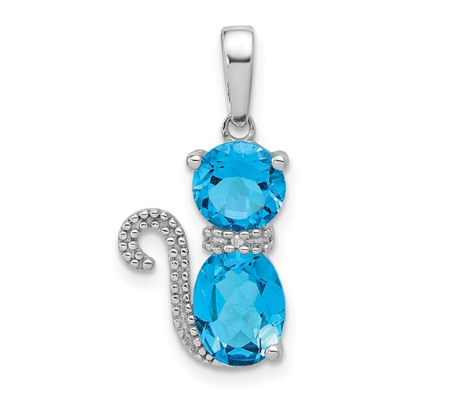 PENDENTIF CHAT EN ARGENT RHODIÉ PENDENTIF CHAT EN ARGENT RHODIÉ