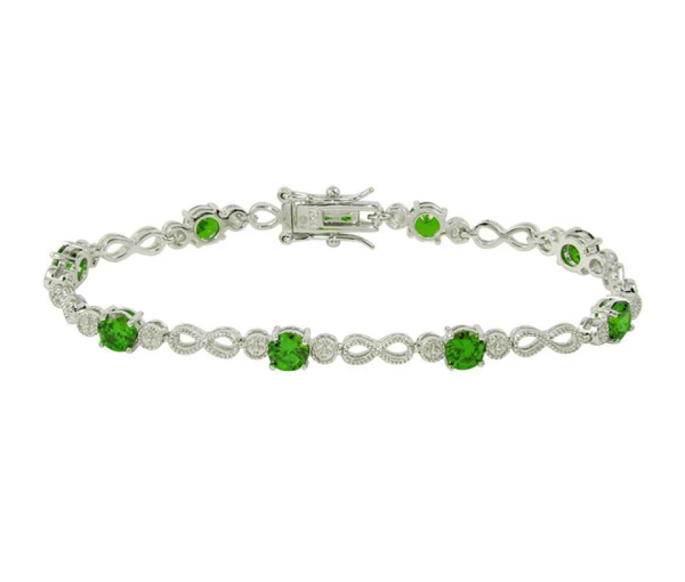 BRACELET STYLE TENNIS EN ARGENT RHODIÉ SERTI DE CUBIQUES ZIRCONIAS DE COULEURS VARIÉES BRACELET STYLE TENNIS EN ARGENT RHODIÉ SERTI DE CUBIQUES ZIRCONIAS DE COULEURS VARIÉES