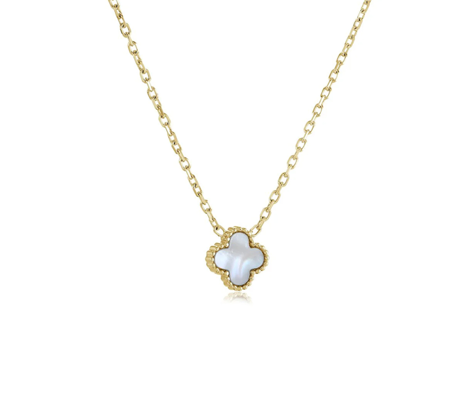 COLLIER TRÈFLE AVEC NACRE BLANCHE COLLIER TRÈFLE AVEC NACRE BLANCHE