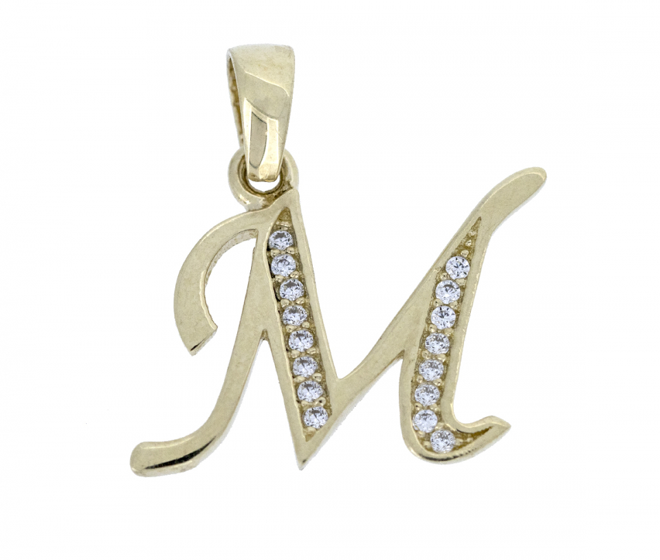 PENDENTIF INITIAL EN OR JAUNE SERTI DE CUBIQUES ZIRCONIAS PENDENTIF INITIAL EN OR JAUNE SERTI DE CUBIQUES ZIRCONIAS