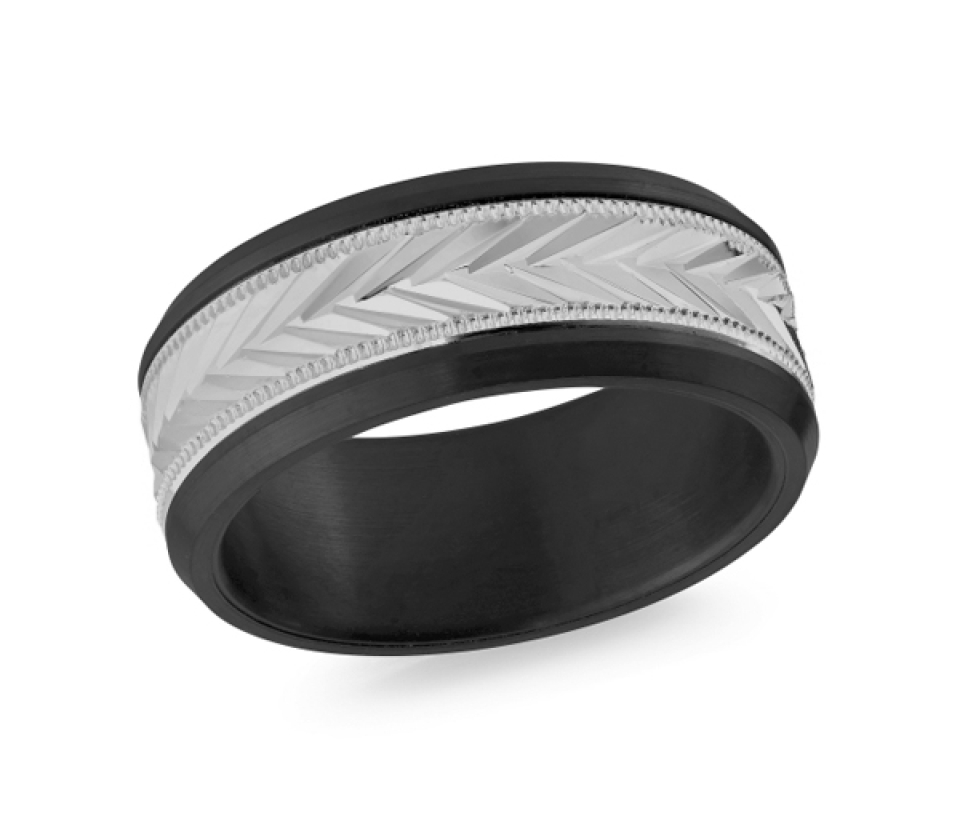 JONC EN CÉRAMIQUE NOIRE ET OR 14K - ML MRDZ006W - MALO  JONC EN CÉRAMIQUE NOIRE ET OR 14K - ML MRDZ006W - MALO