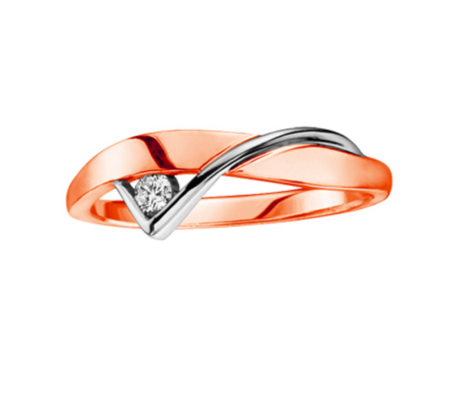 BAGUE EN OR 10K 2 TONS SERTIE D'UN DIAMANT CANADIEN - CR AM115RW - DIAMANT CANADIEN BAGUE EN OR 10K 2 TONS SERTIE D'UN DIAMANT CANADIEN - CR AM115RW - DIAMANT CANADIEN